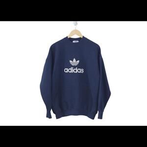 Vintage Bootleg Adidas Blue Embroidered Crewneck Size XL
